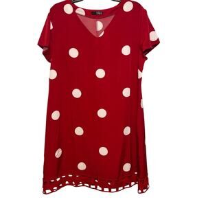 Emery Rose red and white polka dot dress Size 1XL